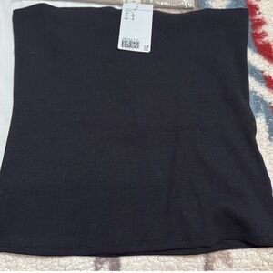 NWT H&M Black Ribbed Tube Top Size Large